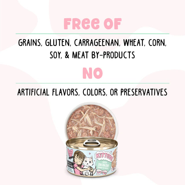 Weruva BFF Kitten Chicken Cha Cha Cha! Chicken Dinner in Gravy, Wet Cat Food, 2.8-oz Case of 12