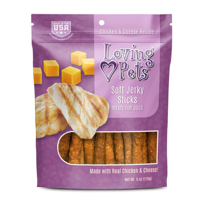 Loving Pets Chicken & Cheese Soft Jerky Sticks 6-oz, Dog Treats