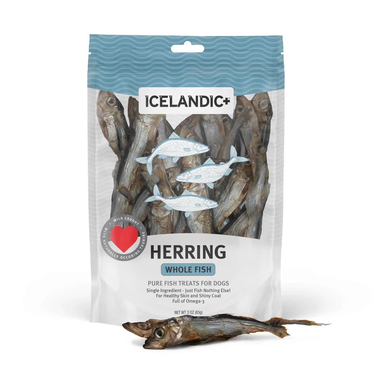 Icelandic+ Herring Whole Fish Dog Treats, 3-oz Bag