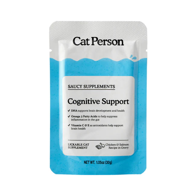 Cat Person Cognitive Support Supplement for Cats, Chicken & Salmon in Gravy