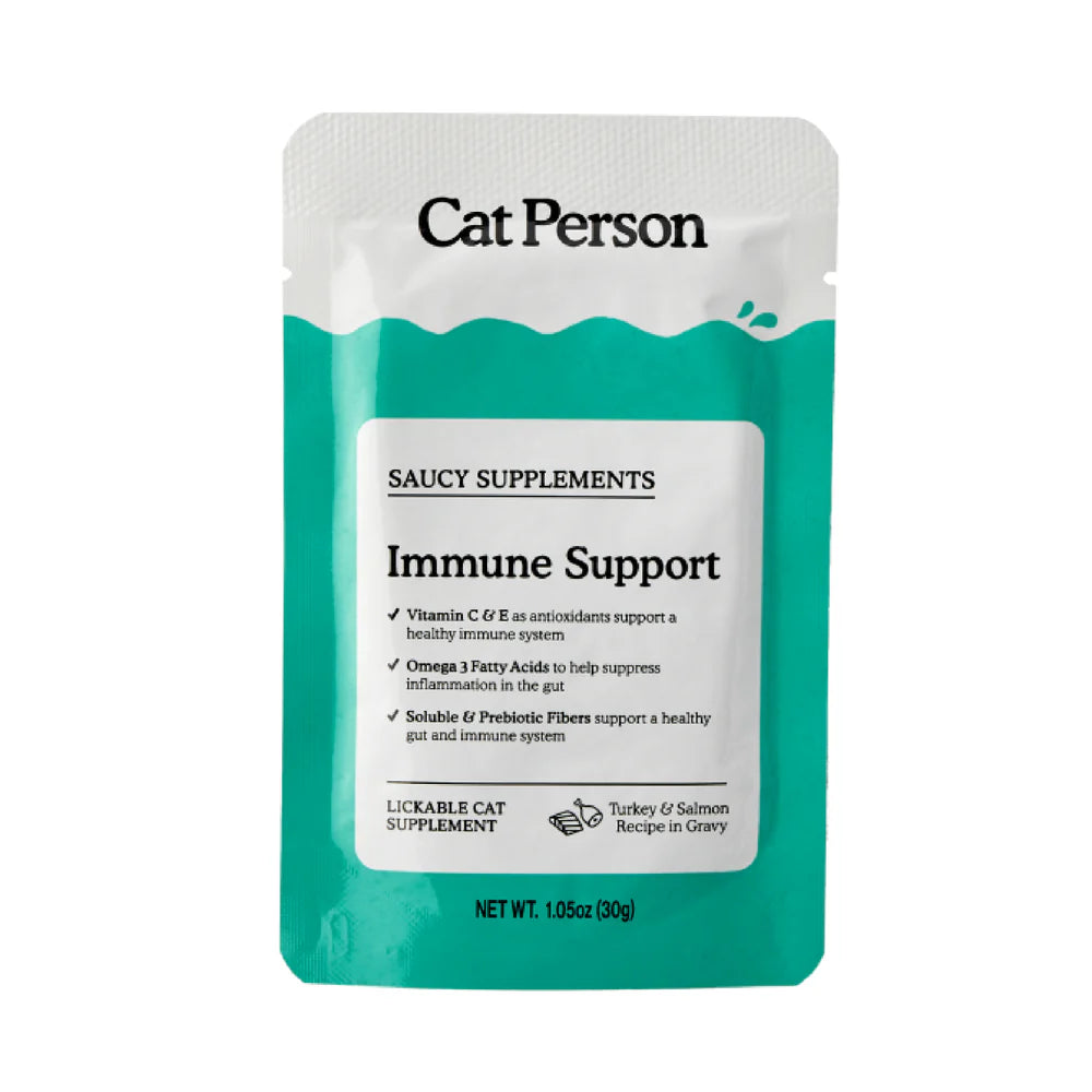 Cat Person Immune Support Supplement for Cats, Turkey & Salmon in Gravy