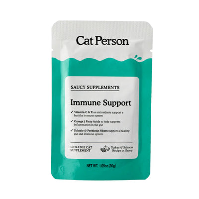 Cat Person Immune Support Supplement for Cats, Turkey & Salmon in Gravy