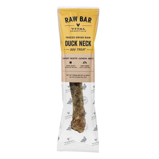 Vital Essentials Freeze-Dried Raw Bar Duck Neck, Dog Chew