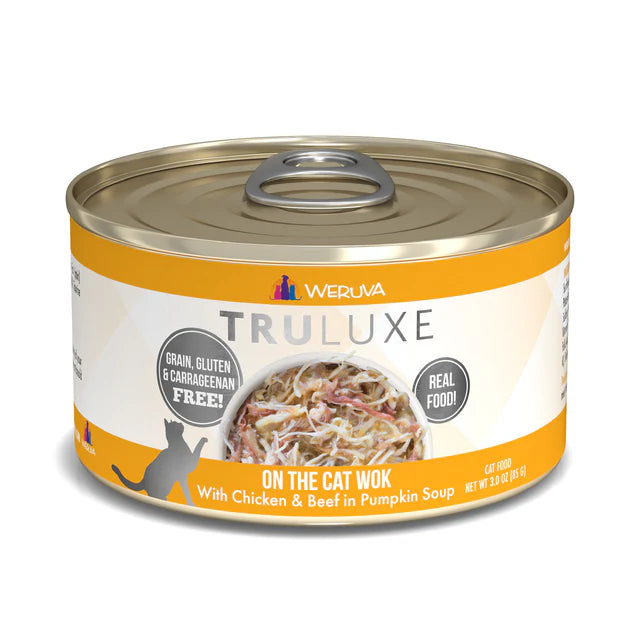 Weruva Truluxe On the Cat Wok with Chicken and Beef in Pumpkin Soup, Wet Cat Food, 3-oz Case of 24