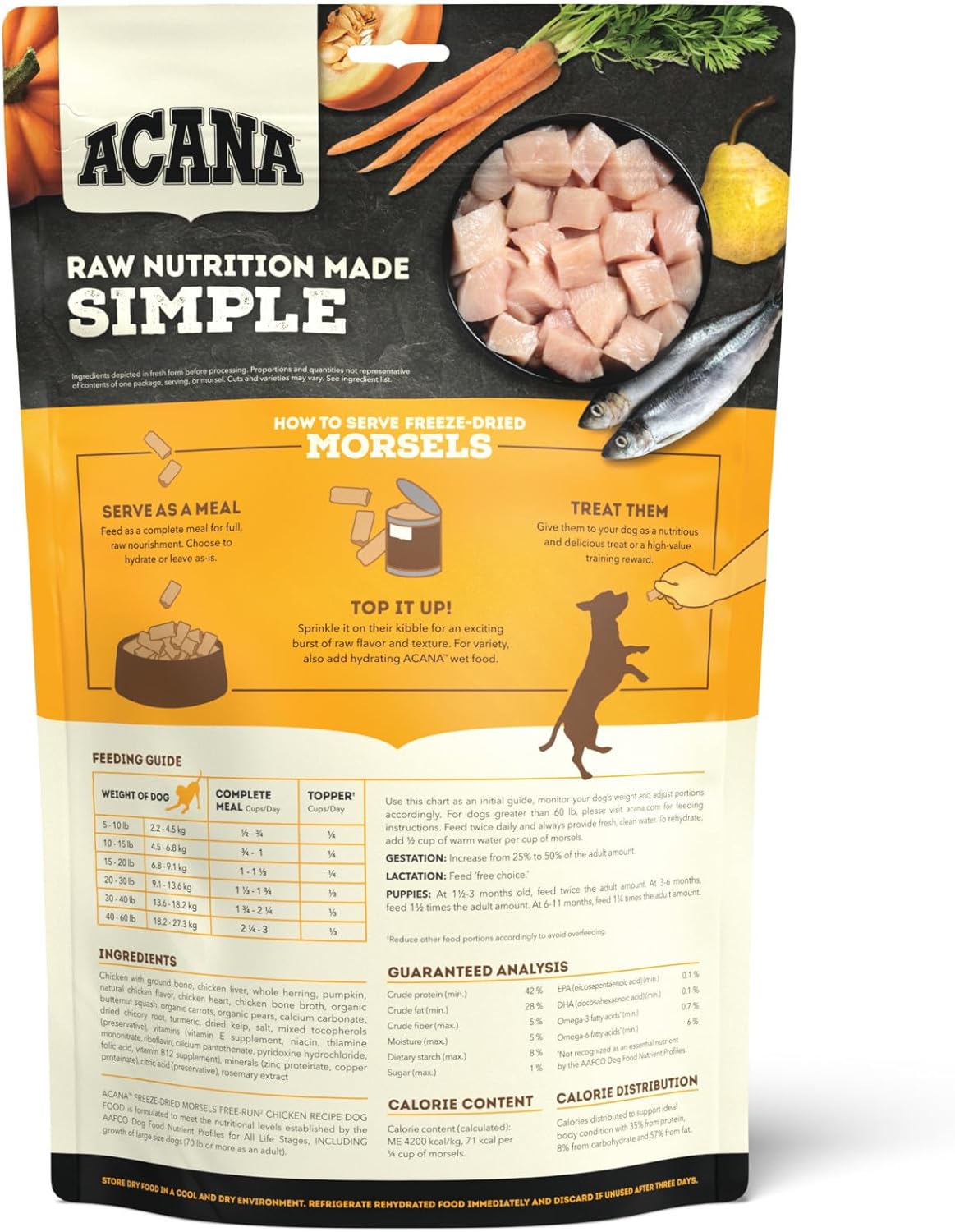 Acana Freeze-Dried Chicken Morsels 8-oz, Freeze-Dried Dog Food