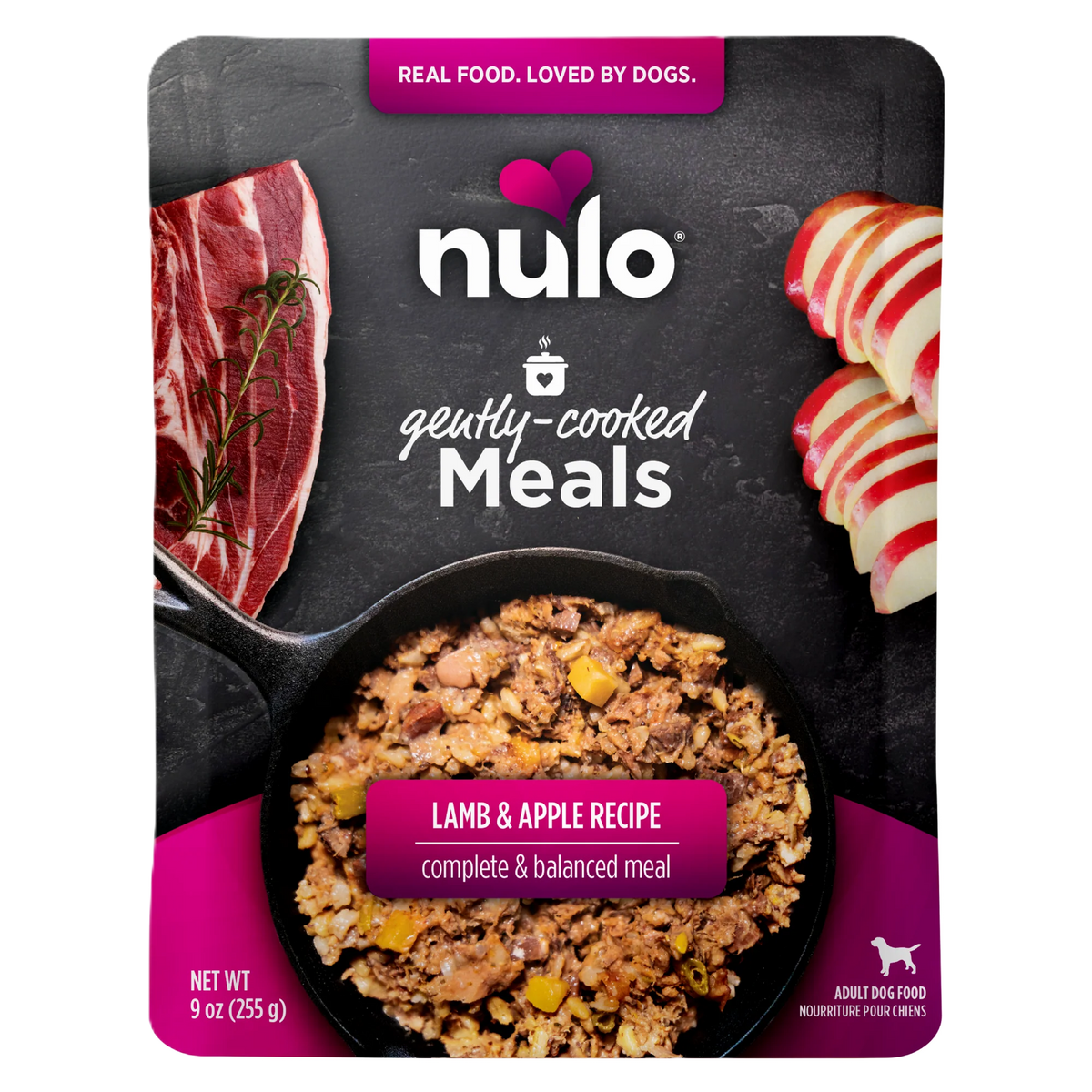Nulo Gently-Cooked Meals Lamb & Apple Recipe, Wet Dog Food, 9-oz Case of 8