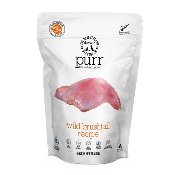 The New Zealand Natural Pet Food Co Purr Wild Brushtail Recipe, Freeze-Dried Cat Food, 9.9-oz Bag