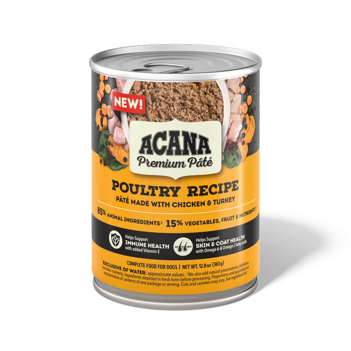 Acana Premium Pâté, Poultry Recipe, Wet Dog Food, 12.8-oz, Case of 12
