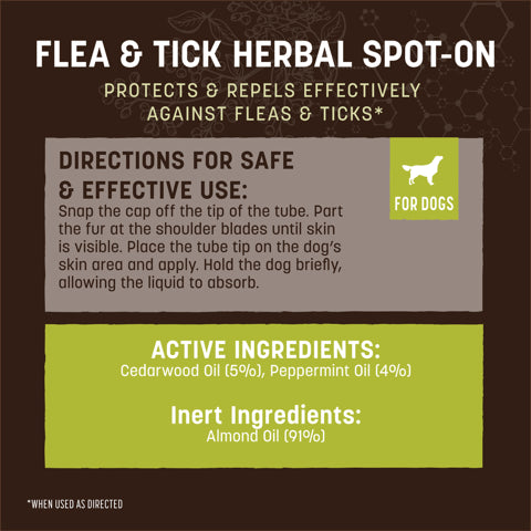 Earth Animal Apothecary Natural Flea & Tick Herbal Spot-On for Dogs & Puppies