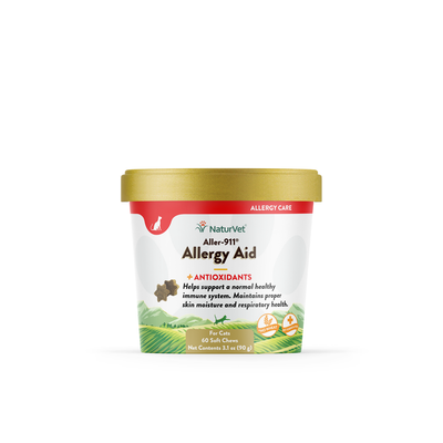 NaturVet Aller-911 Allergy Aid Soft Chew 60-Count, Cat Supplement