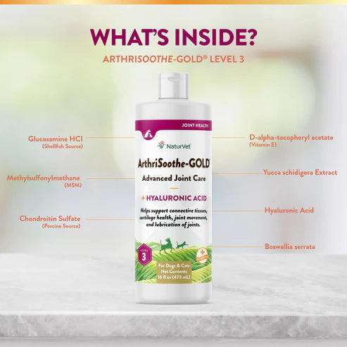 NaturVet Arthrisoothe-Gold Liquid 16-oz, Dog Supplement