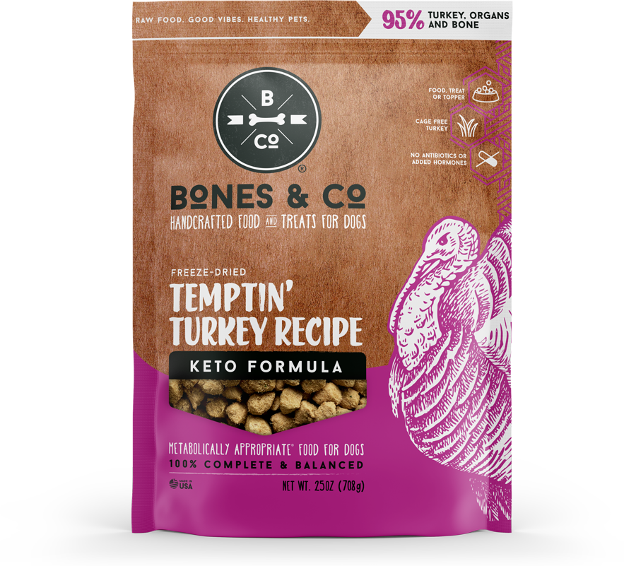 Bones & Co Temptin' Turkey Recipe 12-oz, Freeze-Dried Dog Food