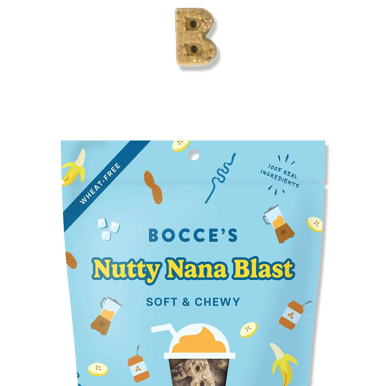Bocce's Bakery Nutty Nana Blast Shake Soft & Chewy, Dog Treats, 6-oz Bag