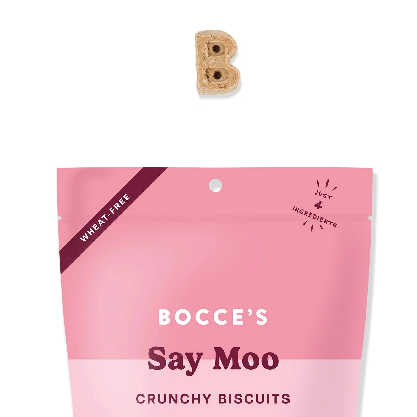 Bocce's Bakery Say Moo Biscuits, Dog Treats, 5-oz Bag