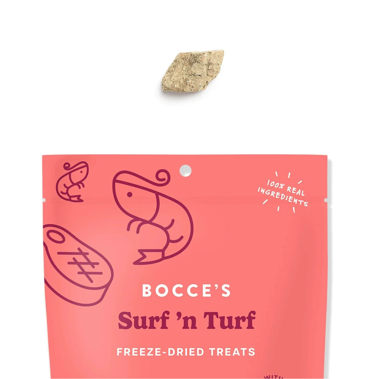 Bocce's Bakery Surf 'n Turf Freeze-Dried, Dog Treats, 3-oz Bag