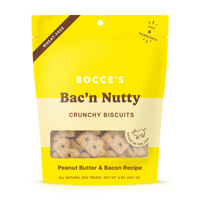 Bocce's Bakery Bac N Nutty Biscuits 5-oz, Dog Treat