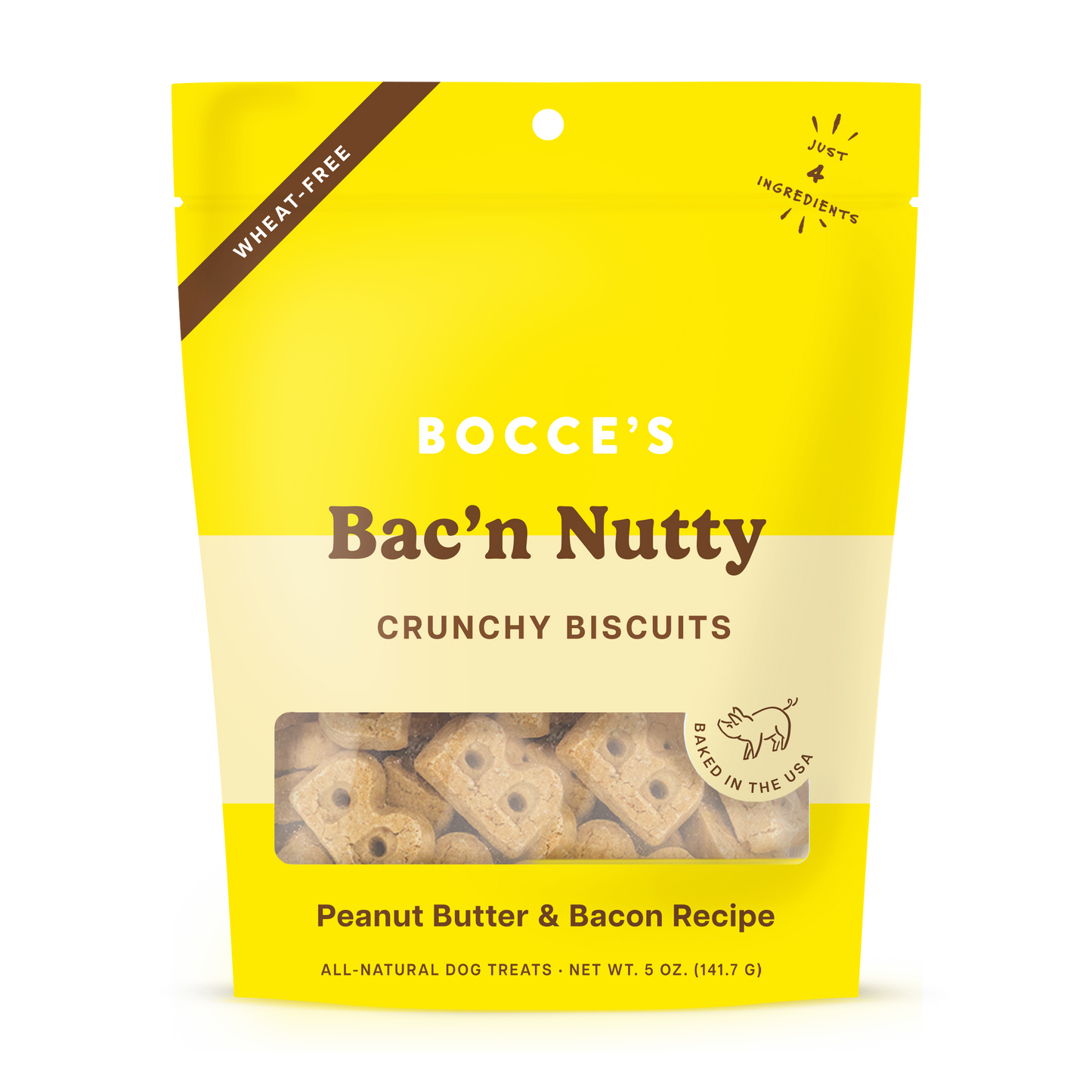 Bocce's Bakery Bac N Nutty Biscuits 5-oz, Dog Treat