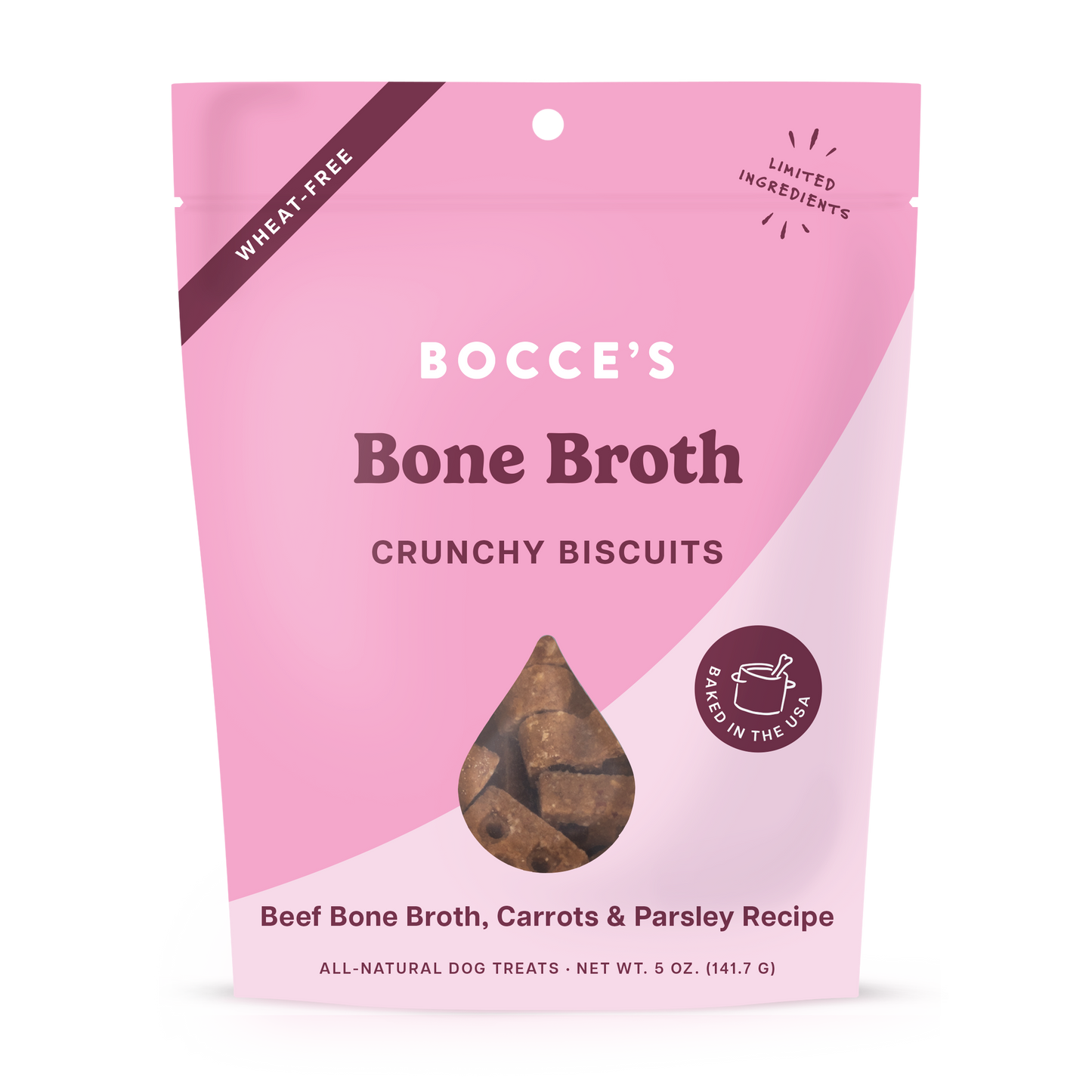 Bocce's Bakery Bone Broth Biscuits 5-oz, Dog Treat