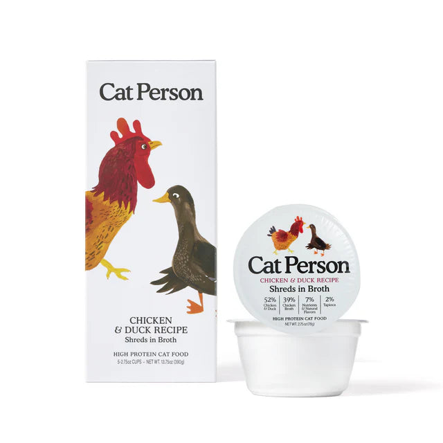 Cat Person Chicken & Duck Shreds in Broth, Wet Cat Food