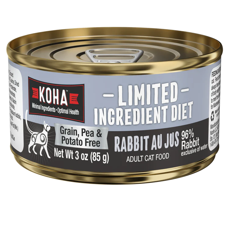 Koha Limited Ingredient Diet Rabbit Au Jus Pâté, Wet Cat Food, 3-Oz Case Of 24