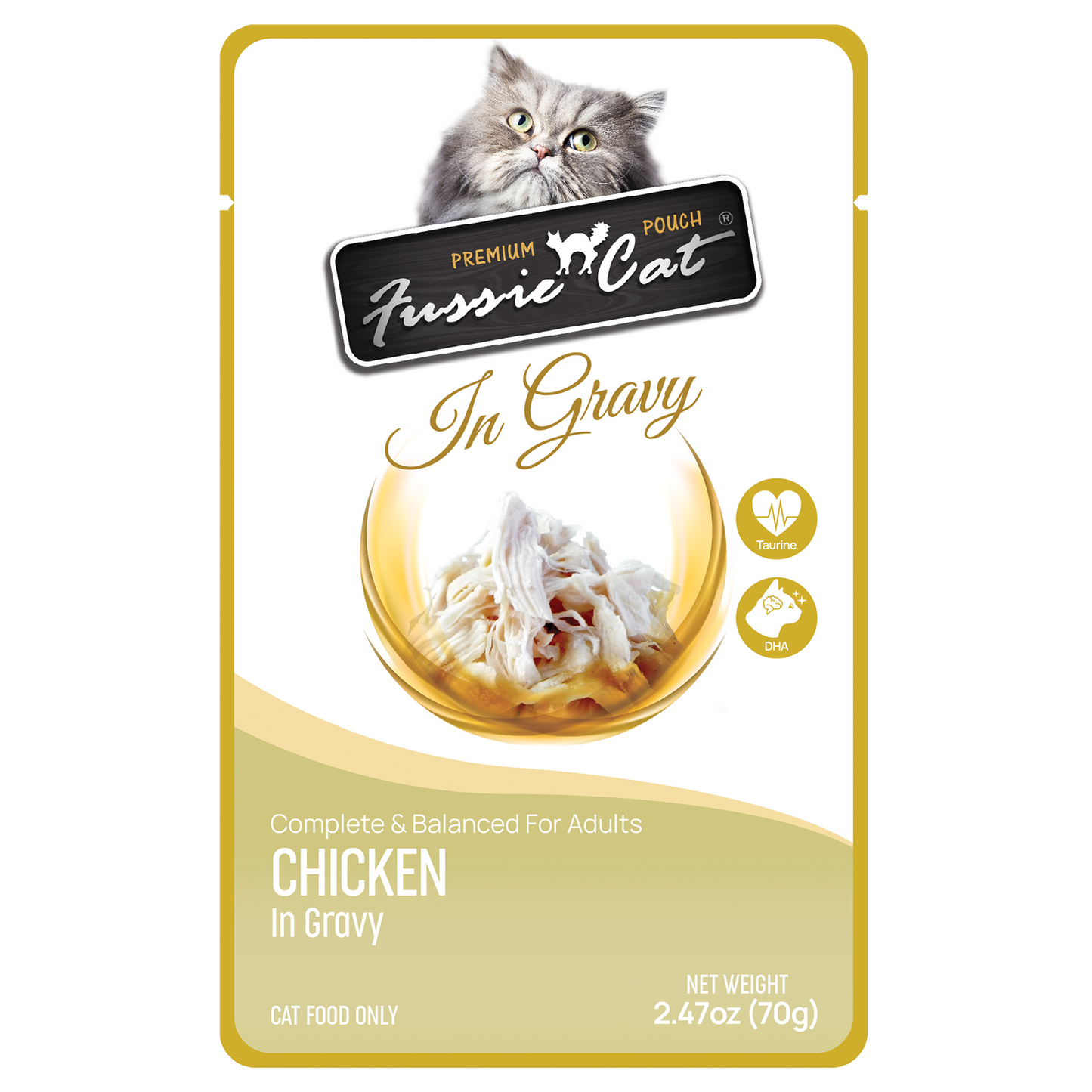 Fussie Cat Chicken In Gravy 2.47 oz Pouch Wet Cat Food