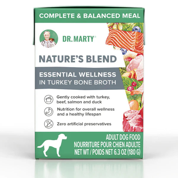 Dr. Marty Nature's Blend Essential Wellness in Turkey Bone Broth Wet Dog Food, 6.3-oz