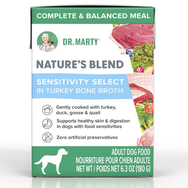 Dr. Marty Nature's Blend Sensitivity Select in Turkey Bone Broth Wet Dog Food, 6.3-oz