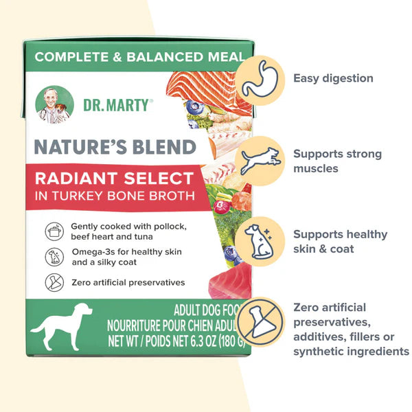 Dr. Marty Nature's Blend Radiant Select in Turkey Bone Broth Wet Dog Food, 6.3-oz
