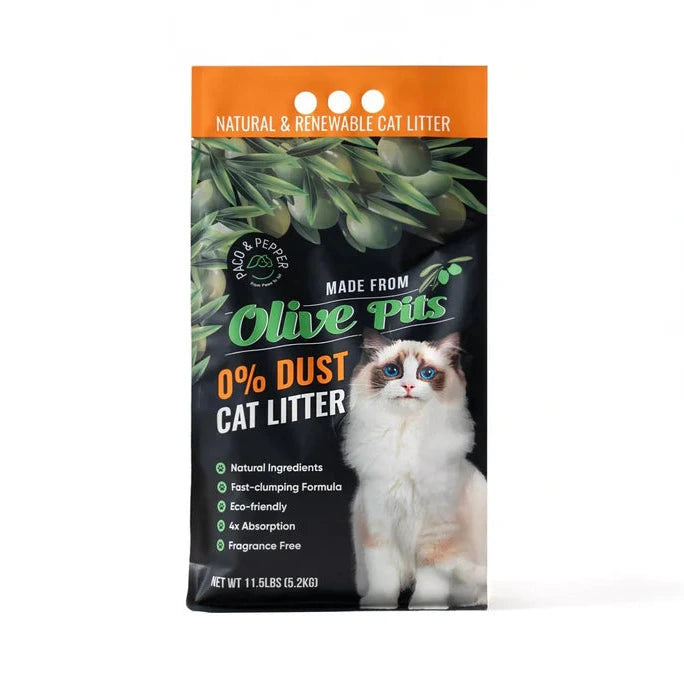 Paco & Pepper Olive Pit Cat Litter, 11.5-lb Bag