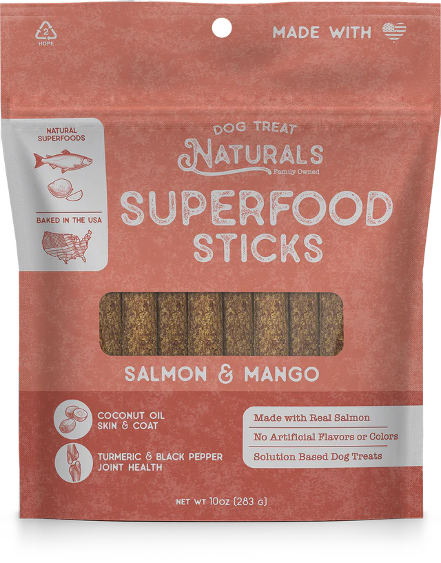 Dog Treat Naturals Salmon & Mango Sticks 10-oz, Dog Treat