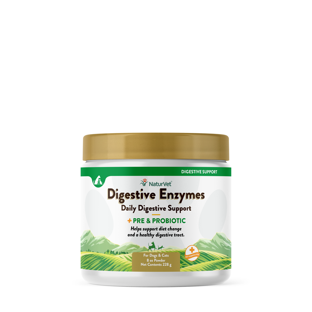 NaturVet Digestive Enzymes Powder with Prebiotics & Probiotics For Dogs And Cats