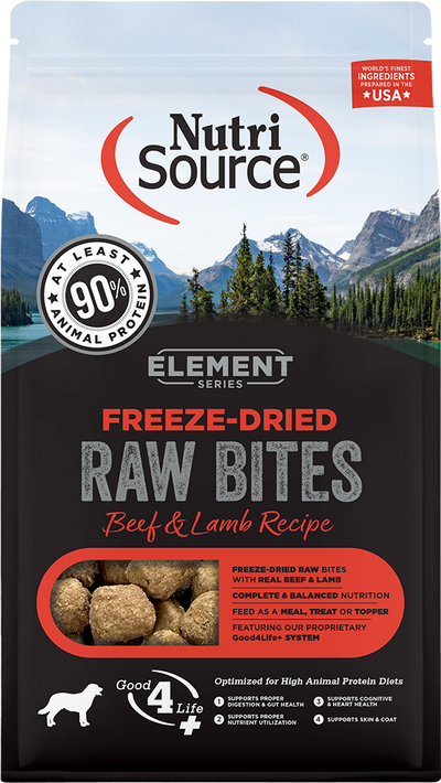 Nutrisource Element Series Raw Bites Beef & Lamb Recipe, Freeze-Dried Dog Food