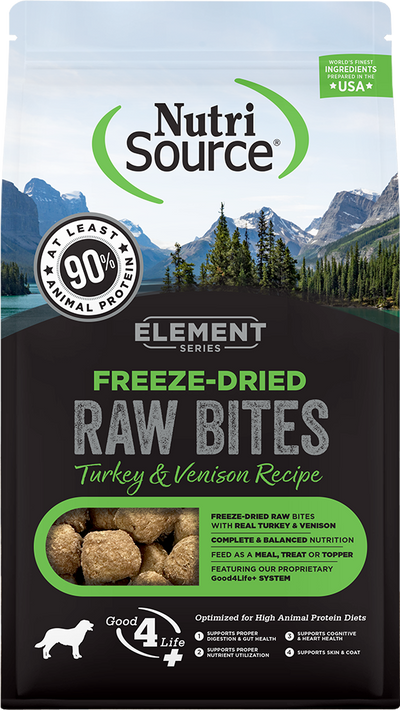 Nutrisource Element Series Raw Bites Turkey & Venison Recipe, Freeze-Dried Dog Food