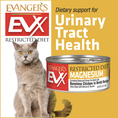 Evanger's Restricted Diet Magnesium Chicken Recipe, Wet Cat Food, 5.5-oz Case Of 24
