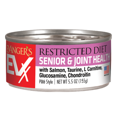 Evanger's EVx Restricted: Senior and Joint Health, Wet Cat Food, 5.5-oz Case of 24
