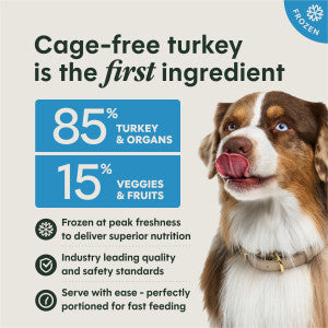 Instinct FreshRaw Medallions Cage-Free Turkey Recipe, Frozen Raw Dog Food, 3-lb Bag
