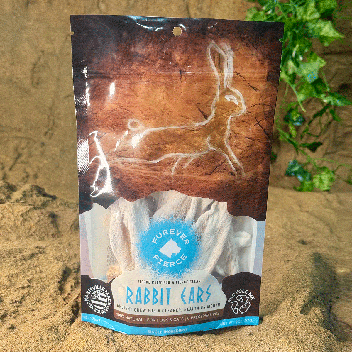 Furever Fierce Rabbit Ear, Dog Chews, 5-Pack Bag