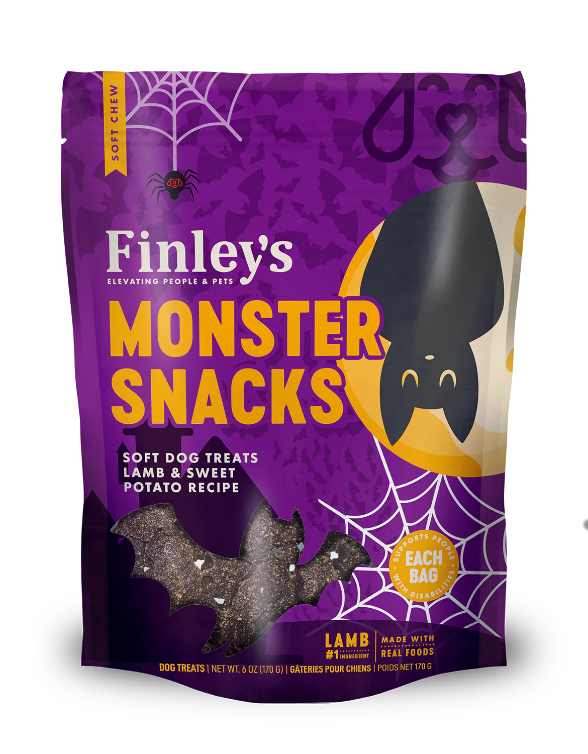 Monster Snacks Soft Chew Lamb and Sweet Potato, Dog Treats, 6-oz Bag