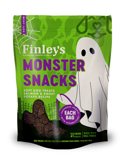 Monster Snacks Soft Chew Salmon and Sweet Potato, Dog Treats, 6-oz Bag