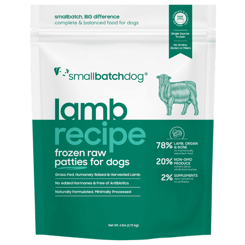 Smallbatch Frozen Raw Dog Food, Lambbatch