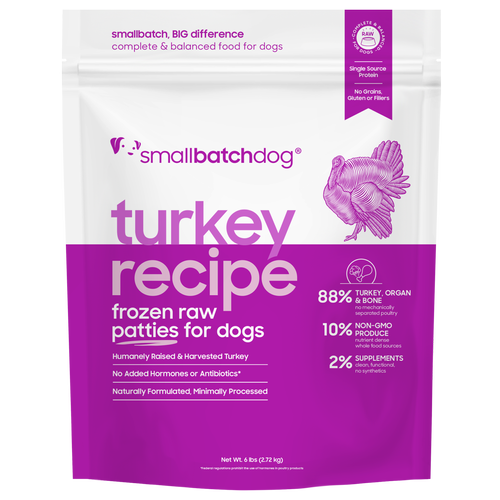 Smallbatch Frozen Raw Dog Food, Turkeybatch
