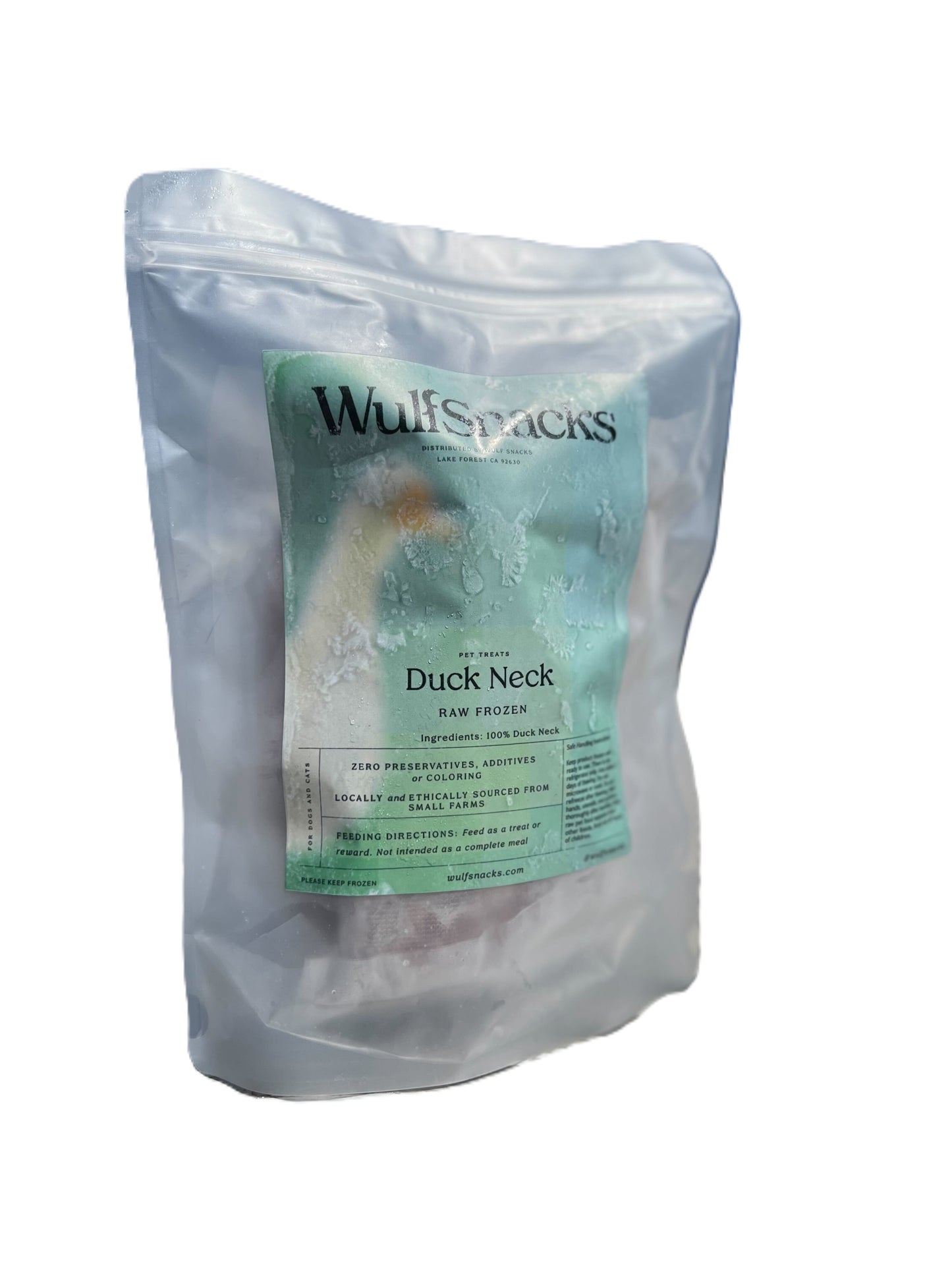 WulfSnacks Frozen Duck Necks, Dog Chew, 5-Count