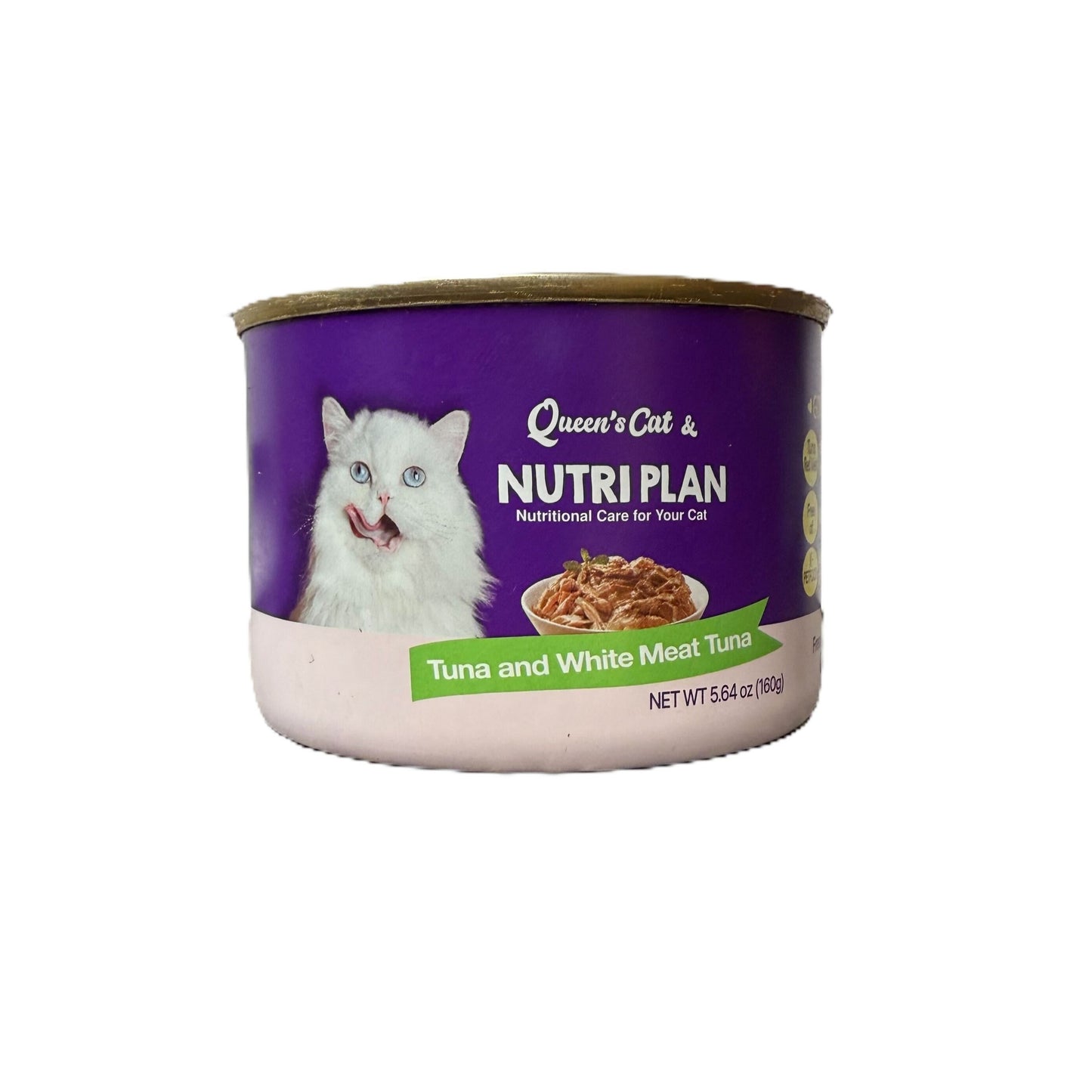 Queen's Cat Nutri Plan Tuna & White Meat Tuna Recipe, Wet Cat Food Topper, 5.64oz Case of 24