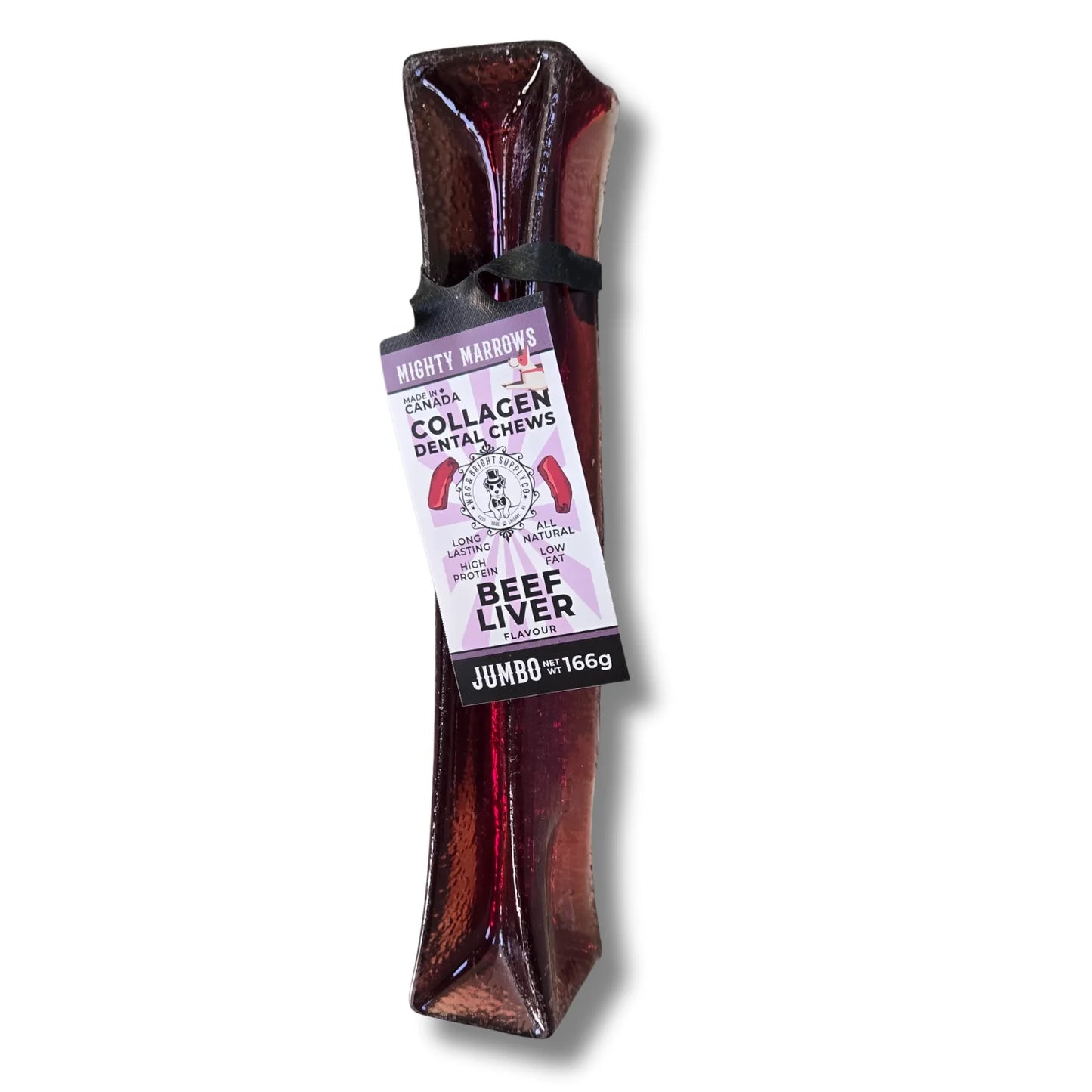 Wag & Bright Mighty Marrows | Collagen Dental Dog Chews, Beef Liver Flavor