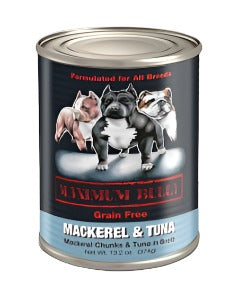 Maximum Bully Mackerel Chunks in Tuna Broth 13.2-oz, Wet Dog Food, Case Of 12