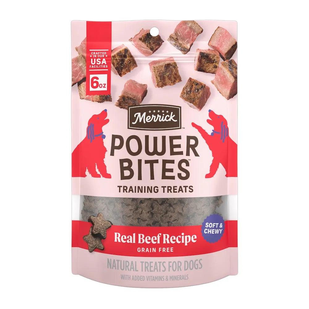 Merrick Power Bites Real Beef Recipe 6-oz, Dog Treat