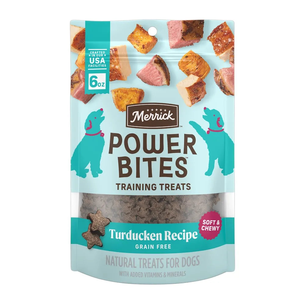 Merrick Power Bites Real Turducken Recipe 6-oz, Dog Treat