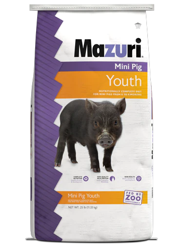 Mazuri® Mini Pig Youth 25-lb, Pig Feed