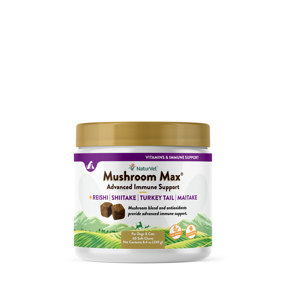 Naturvet Mushroom Max Soft Chew For Dogs And Cats, 60-Count