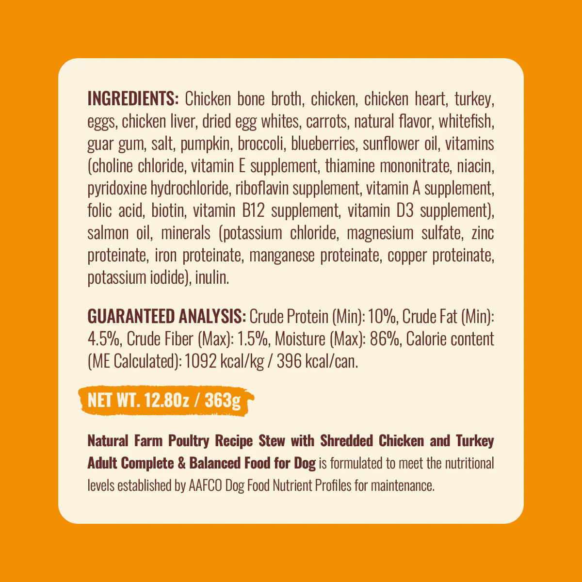 Natural Farm Poultry Recipe, Wet Dog Food, 12.8-oz, Case of 12